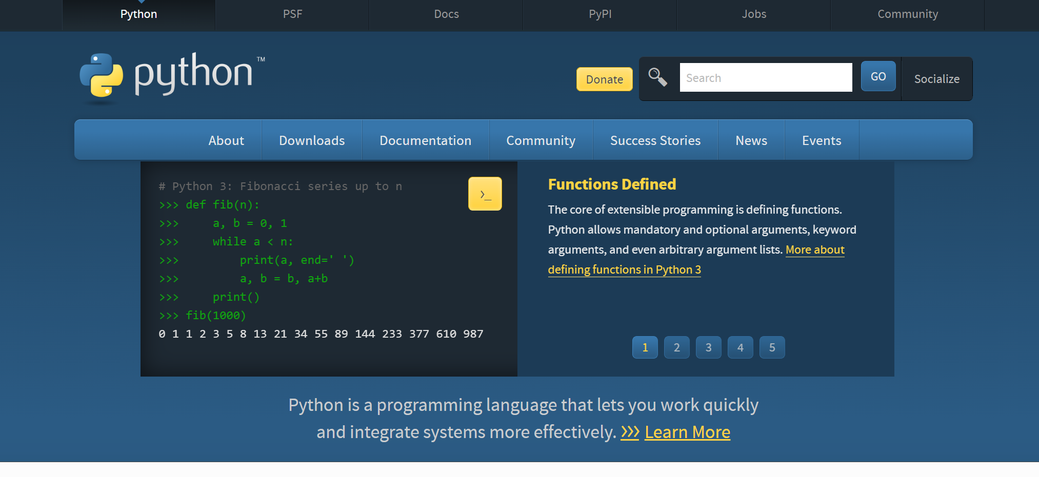 「Python」の公式サイト