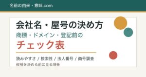 会社名・屋号の決め方と商標・ドメイン・登記前チェック表